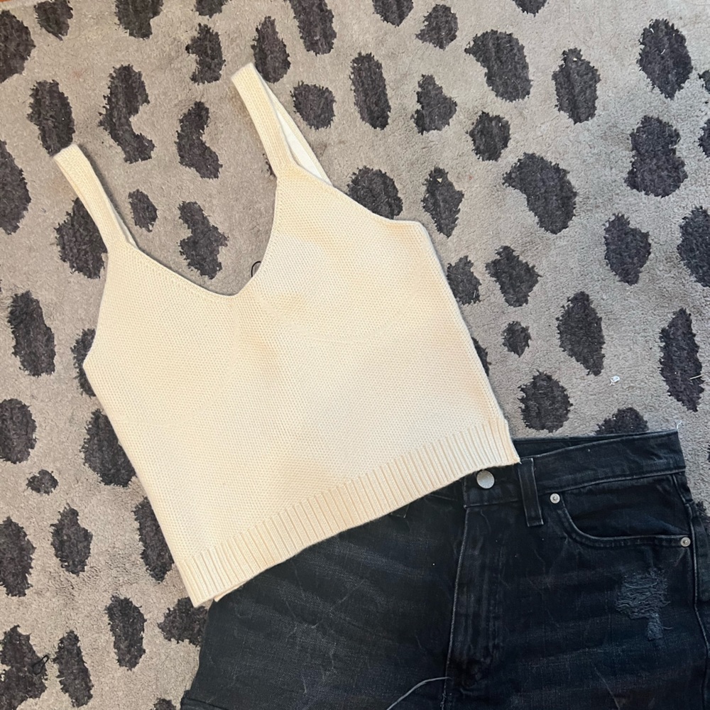 Zara nude knit crop top - NWT